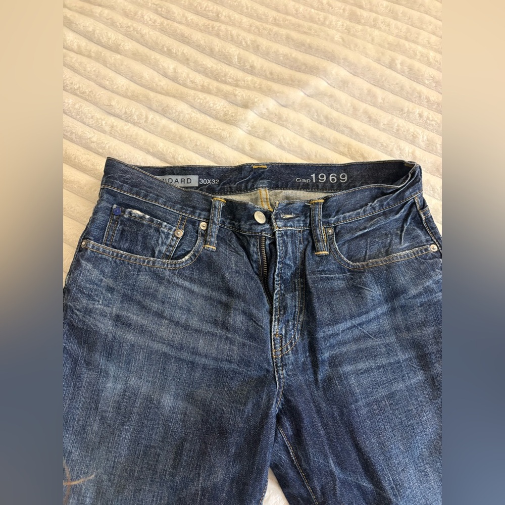 GAP Men's Relaxed Fit Dark Blue Jeans ,Y2K 100% cotton ,30x32 - Picture 2 of 10